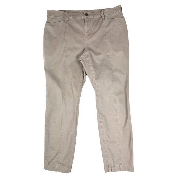 Duluth Trading Co Khaki Tan Pants 18x31 Straight Fit Stretch Utility Outdoors - Picture 1 of 8